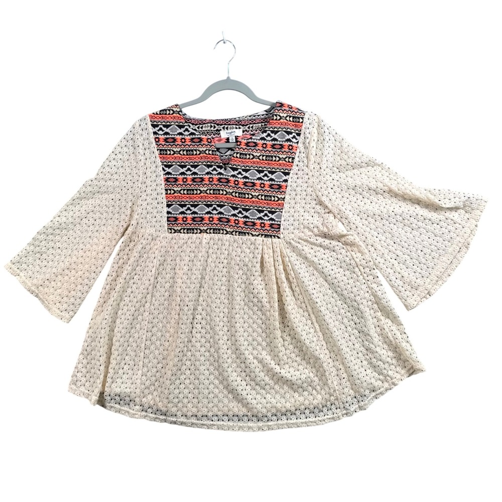 Hayden Los Angeles Women S Boho Babydoll Top Cottagecore Peasant Festival Tribal